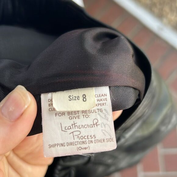 Bettina Leather Pants Elastic Waist Vintage size 8 - Picture 8 of 9
